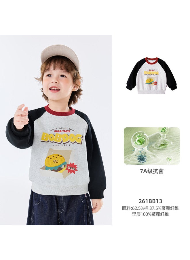 Babu Bean Children's Spring And Autumn Class A Antibacterial Sweatshirt Small And Medium Kids Cartoon Top Boys And Girls Baby Clothes - Image 2